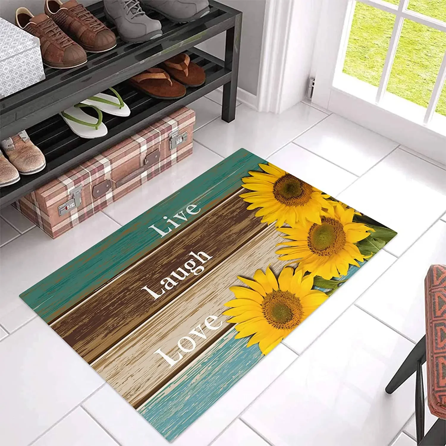 Welcome Mat Inspirational Motivational Quotes Indoor Doormat Indoor Front Floor Mat Anti-slip Area Rug Soft Bedroom Carpet