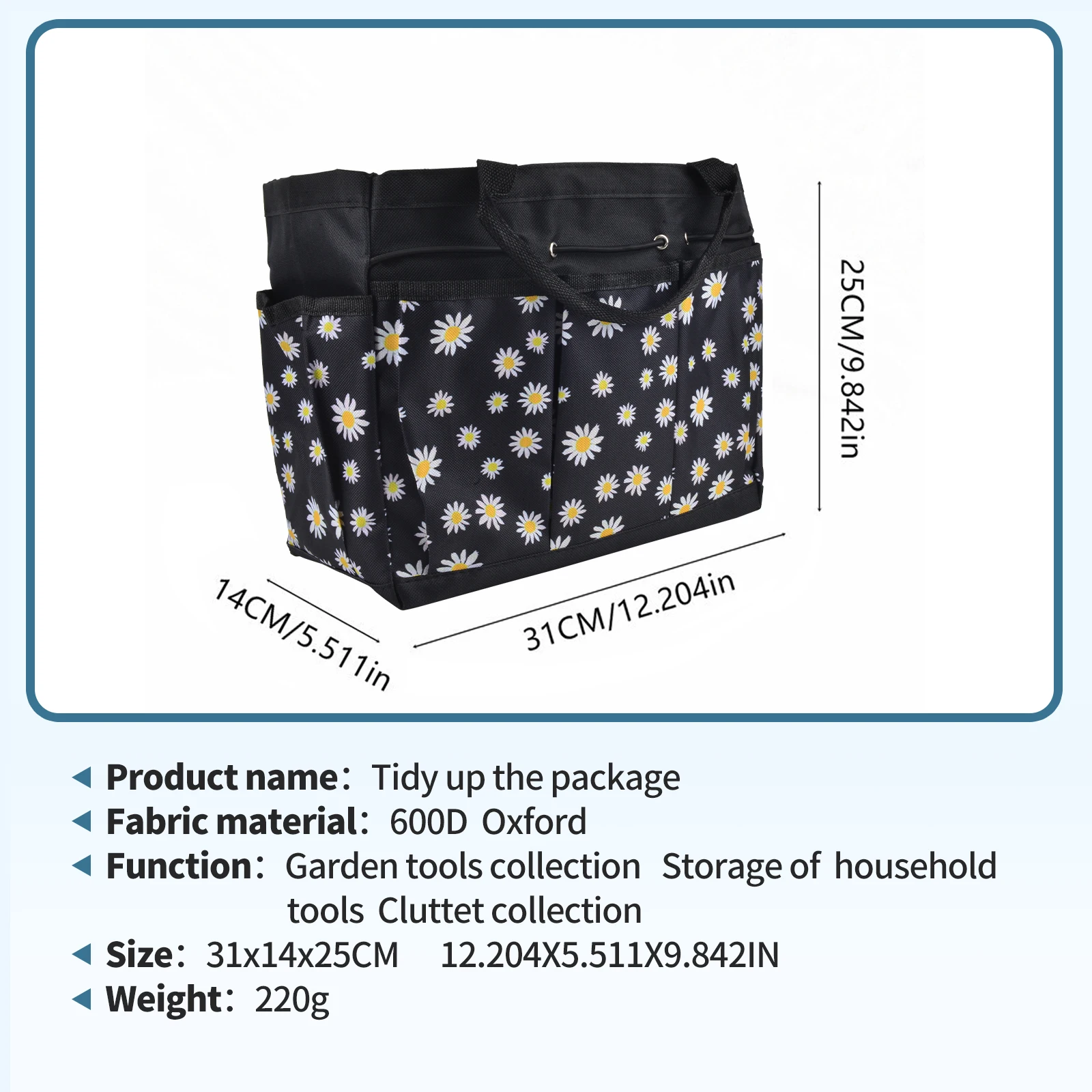 Spacious & Durable Oxford Cloth Tote with 8 Organizer Pockets for Versatile Storage