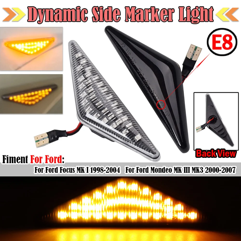 Kit Freccia Laterale A Led Side Marker Lente Trasparente Luce Arancione Per Mercedes Benz E W210 C W202 Clk W208 Slk R170 Vito W638 18781940