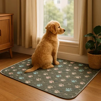 1pcs Cute Waterproof Pet Pee Pad Washable Puppy Training Pad Mat Reusable Anti-Slip Pee Pad Blanket Absorbent Diaper for Dog Cat