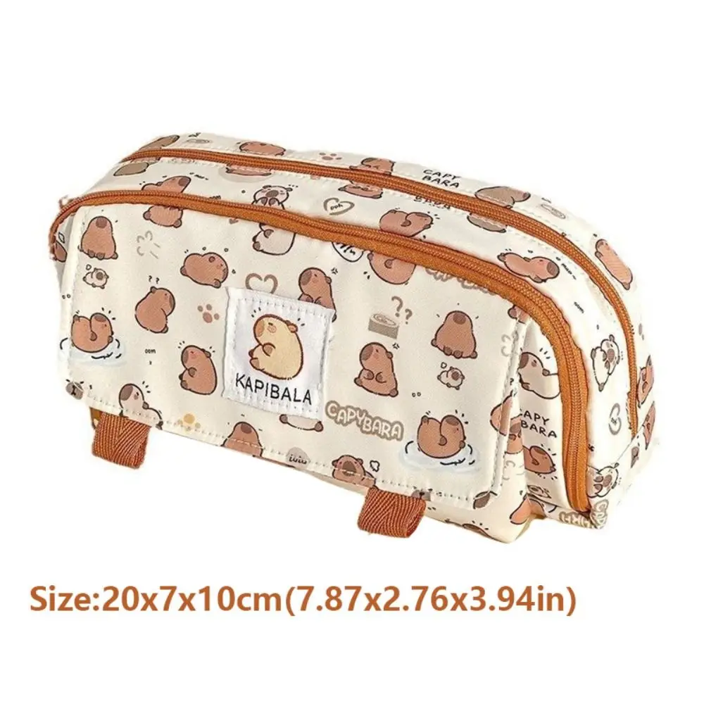 Pencil Case INS Capybara Four-layer Large Capacity Pen Bag Cute Cartoon Pencil Case Stationery Organizer Storage Bag For Students Gift