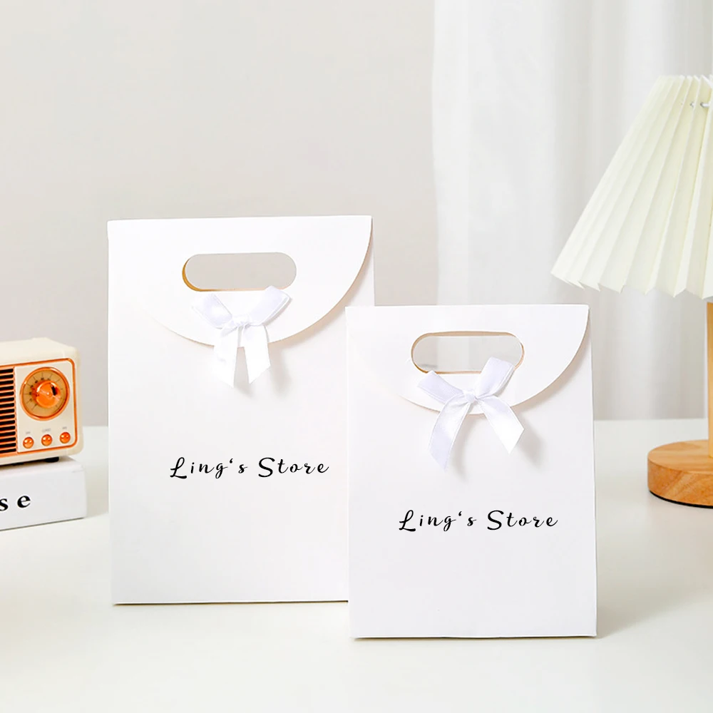 50 Stück Schmuckbeutel mit Papier-Schleifenverschluss, Geschenkverpackung, Handtasche, Kosmetikbeutel, Organizer für falsche Nägel, Uhren, Kleidung, Armbänder – Detail 7