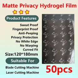 Universal Hydrogel Screen Protector - Full HD Anti - Spy Matte Film, Flexible Soft Protective Cover - Hydrogel Film (Privacy Matte 50PCS)