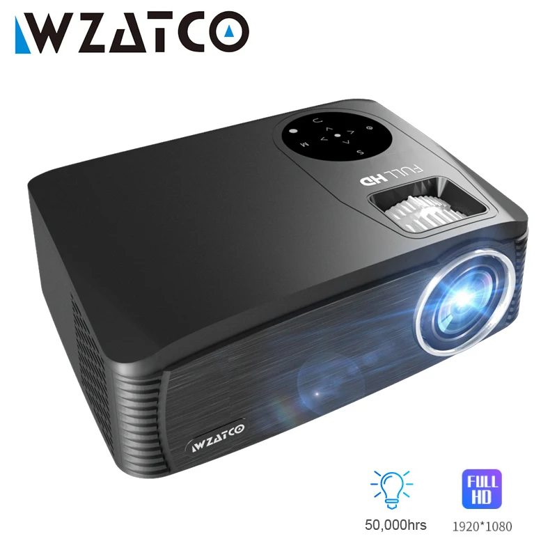 WZATCO C6. Projecteur LED Full HD 300x1920 P, Écran de 1080 Pouces, pour Home Cinéma