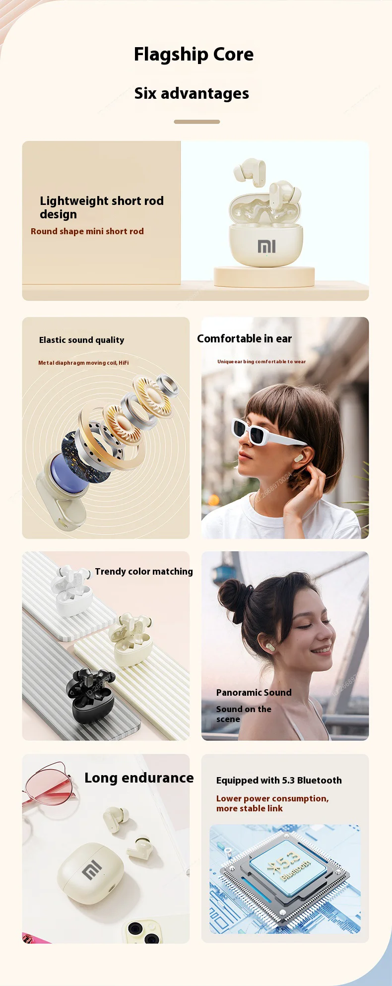 Mini Bluetooth Earbuds Compact Noise Cancelling Wireless Pods