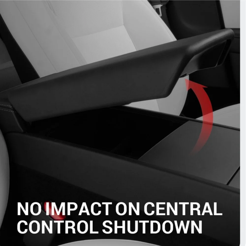 Housse D'accoudoir En Cuir PU Pour Tesla Model Y Juniper 2025-2026 - Noir - Protection Et Confort