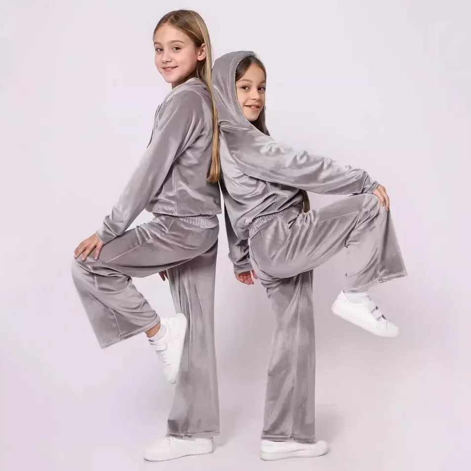 Winter Girls Clothing Sets Thicken Sports Suits for Kids Velvet Casual Hoodies + pants 2pcs Tracksuits Children Teen Clothes Sets, kids clothing set, kids sports suit, children sports suit, boys tracksuits