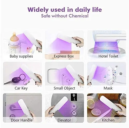 ZK20 UV Light Wand 7 W High Power Travel USB Rechargeable Portable Handheld UV Flashlight Wand Lamp Flashlight