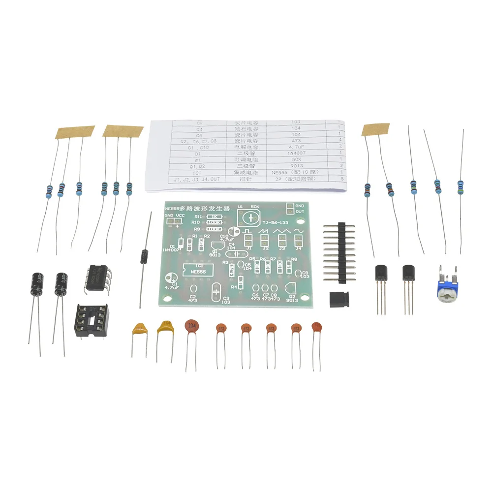 Signal Generator Kit Signal Generator Waves Resonance Generator DC 6-12V NE555 Pulse Generator Module Sine/Triangle/Square Wave generator multi-channel Waveform Signal Generator DIY Kit signal generator kit signal generator waves resonance generator