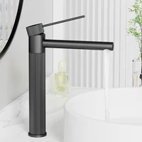 ก๊อกน้ําอ่างล้างหน้าสแตนเลสทอง/สีดําก๊อกน้ําห้องน้ํา Crane สูงก๊อกน้ําอ่างล้างจานร้อนเย็นอ่างล้างจานก๊อกน้ําห้องน้ํา 2