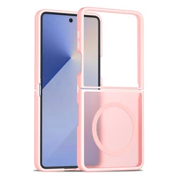 Translucent Candy Color Magnetic Charging Cover - Comfortable Touch Magsafe Case for Foldable Phones (Pink)