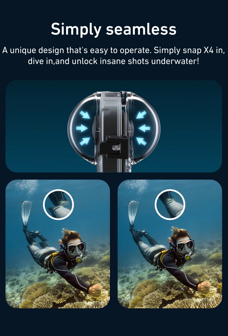 Waterproof Case For X4 Underwater 50M Invisible Diving Housing Cover Dive Shell