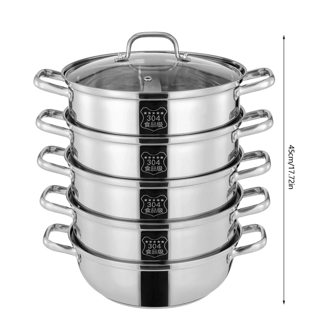 Pentola Con Inserto Vapore A Vapore Acciaio Inox 2 Strati - Con - Foto 7