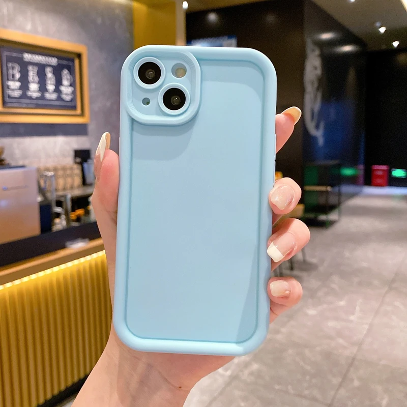 thumbnail image 1 of Funda de teléfono suave de Color caramelo de lujo para iPhone 16, 15, 14, 13, 12, 11 Pro Max, 14, 15, 16 Plus, Mini X, XR, XS Max, 7, 8Plus, cubierta a prueba de golpes, 1 of 5