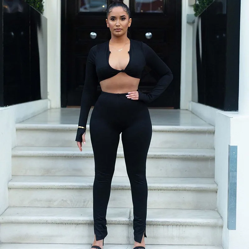 Sleek Winter Knitted Ensemble for Women Sweater Hoodie Set - Image 5