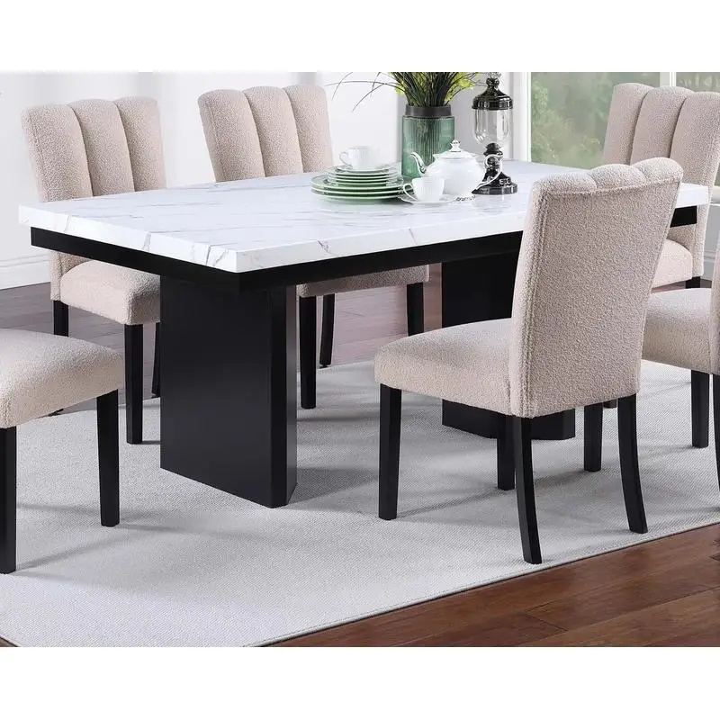7-Piece Faux Marble Dining Set 2