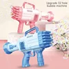 32 Holes Bubble Machine Gun Toys for Kids Rocket Soap Bubble Machine Guns Automatic Toys Children Gift( Not Include AA Battery) 1