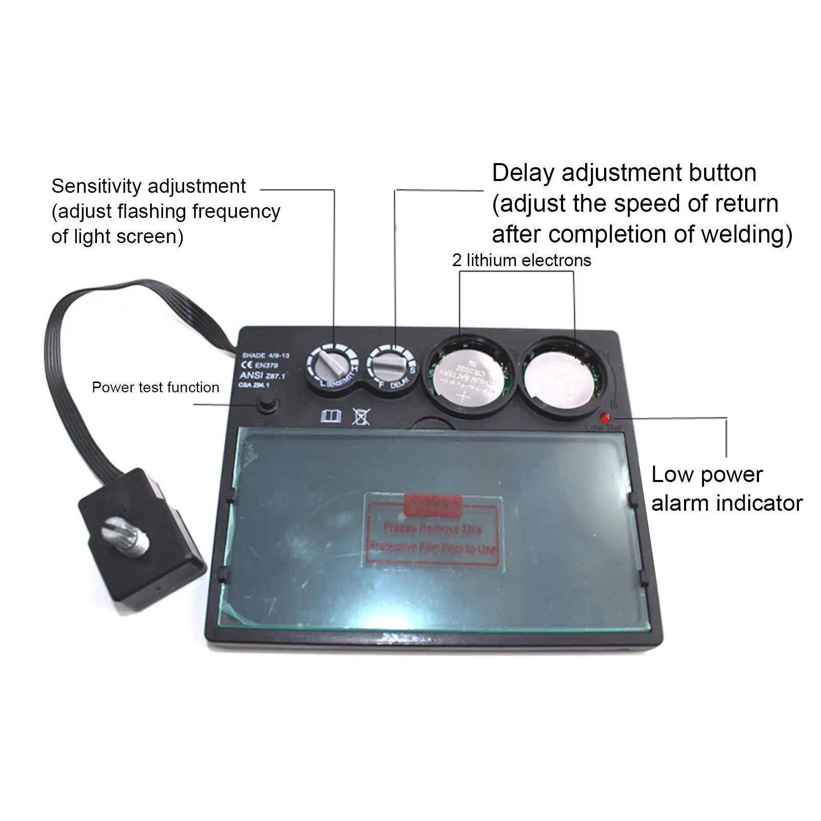 Adjustable Auto Darkening Welding Lens-High Sensitivity PP Solar Tool for Welders-Industrial Accessories