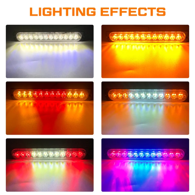 Lampe de danger clignotante étanche IP67, éclairage rouge et bleu, lumière  stroboscopique d'urgence, haute luminosité, 8 LED, voiture, camionnette,  camion - AliExpress