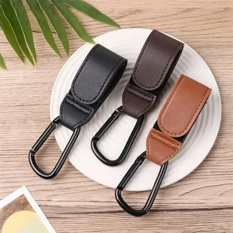 1/2/4pcs PU Leather Hook Stroller Hook Versatile Adjustable Hook For Stroller Organize Accessories Strong Bearing High Quality