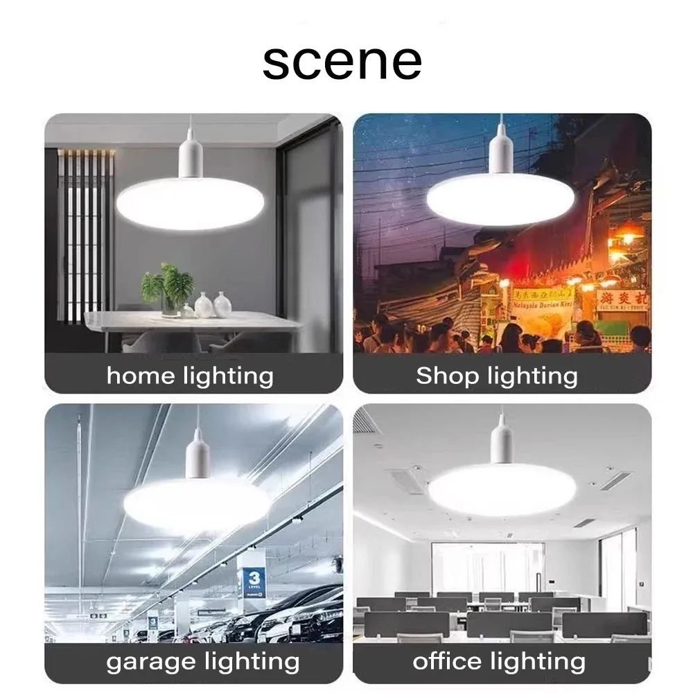 LED Bulb 1PC 220V E27 Base Energy Saving Lamp 20W 30W 40W 60W 100W Options Indoor Flying Saucer Light Ampoule