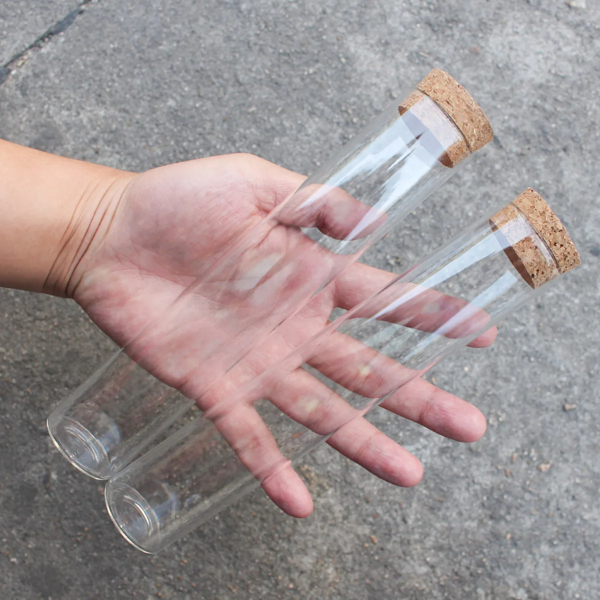 150ml Test Tubes with Cork Stopper 20cm Lenght Glass Tubes Lab Glassware Spice Jars Storage Jars for Craft DIY 3