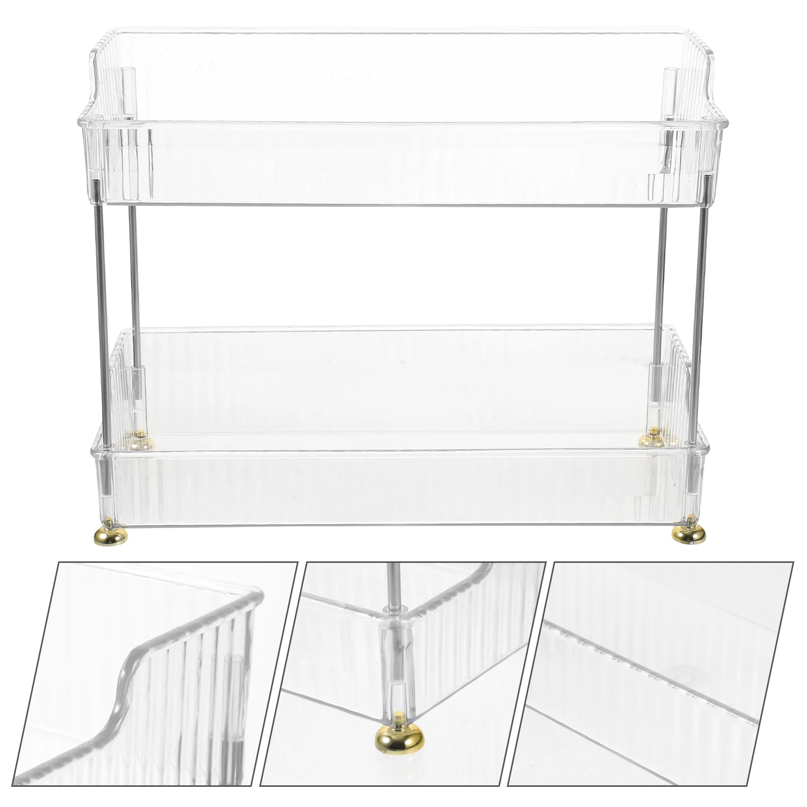 

Storage Rack Multi-layer Shelf Shelves Countertop Cosmetics Holder Stainless Steel Bathroom Tray