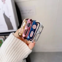 Verre et couvercle pour Apple Watch, protection d'écran, pare-chocs, boîtier de placage, iWatch Series 9, 8, 7, 6, SE, 5, 4, 3, 45mm, 41mm, 44mm, 40mm, 42mm, 38mm 6