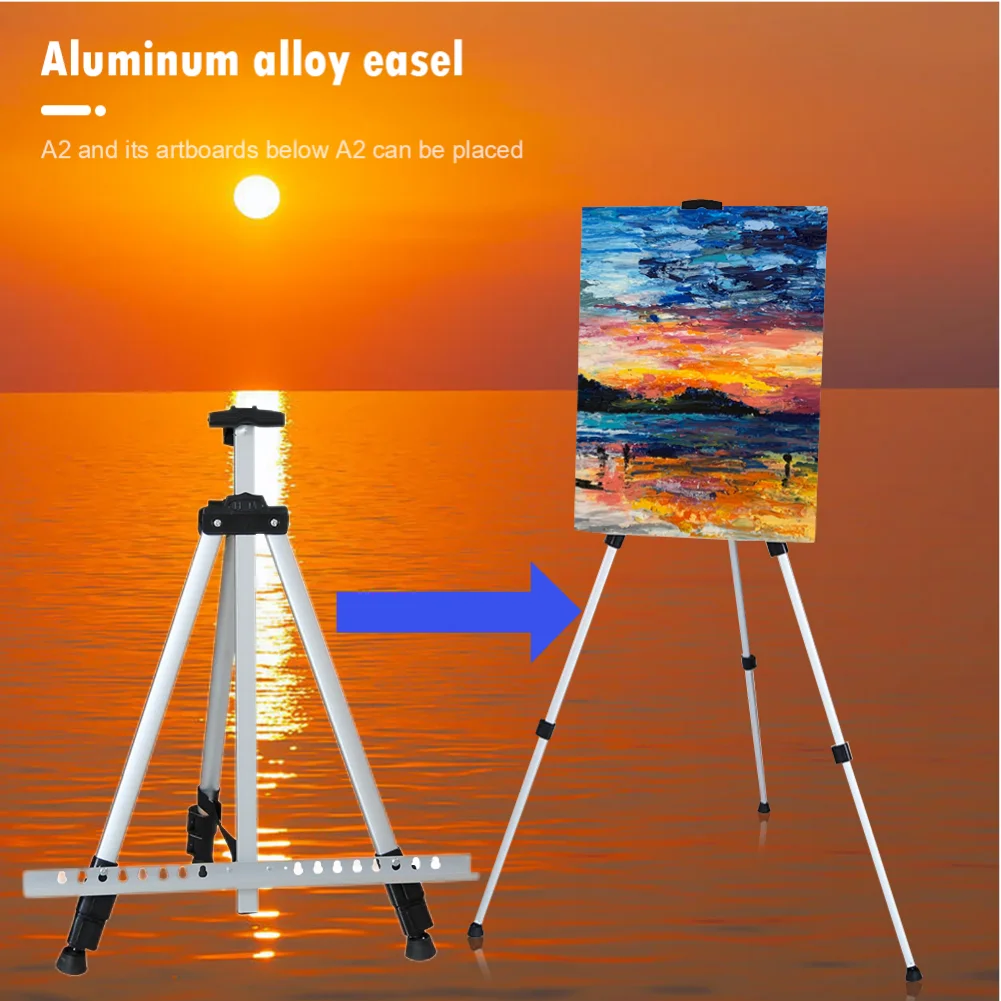 FoldingPaintingEaselFrameAluminiumAdjustablePortableTripod