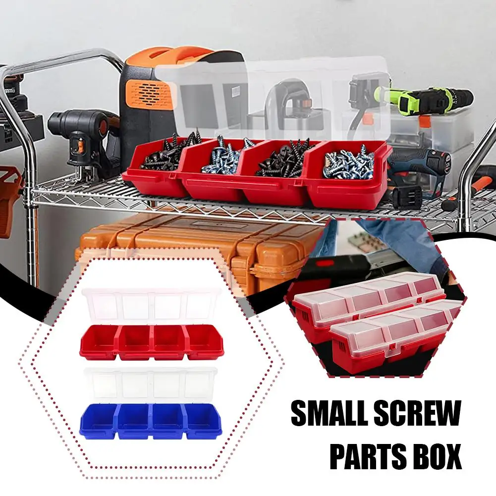 1pcs Plastic Multi-Compartment Organiser Box For Screws Plastic Hardware Divider Storage Case With Lid Display Y7K9 2