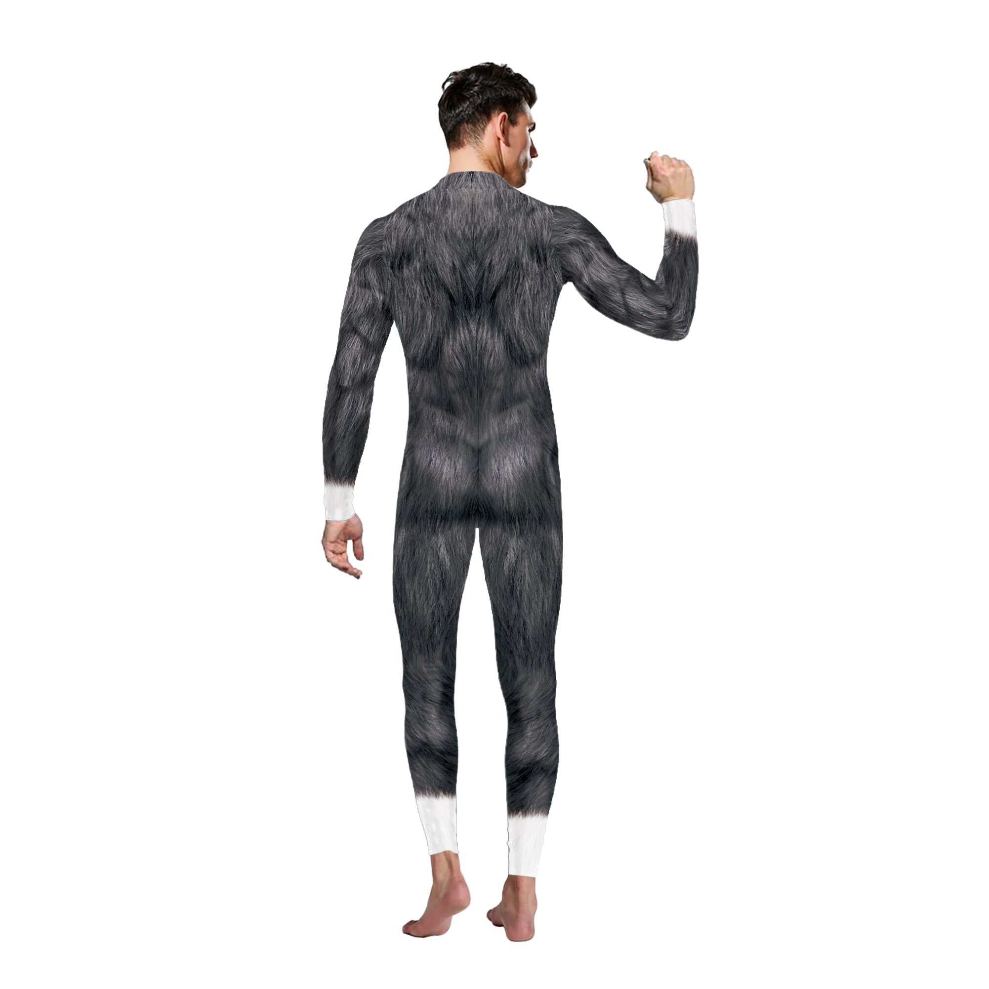 Funny Animal Husky Fox Wolf Printed Cosplay Costume cosplay costume For Adult Male Bodysuits Outfits 3D Zentai Suits Halloween Party Jumpsuit