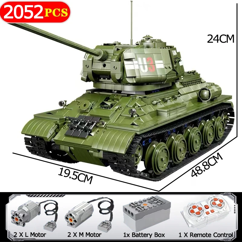 Military Series RC T 34 Battle Tank Building Blocks Army Vehicle Model  Bricks City WW2 Soldier Weapon Remote Control Kid Toy MOC - AliExpress
