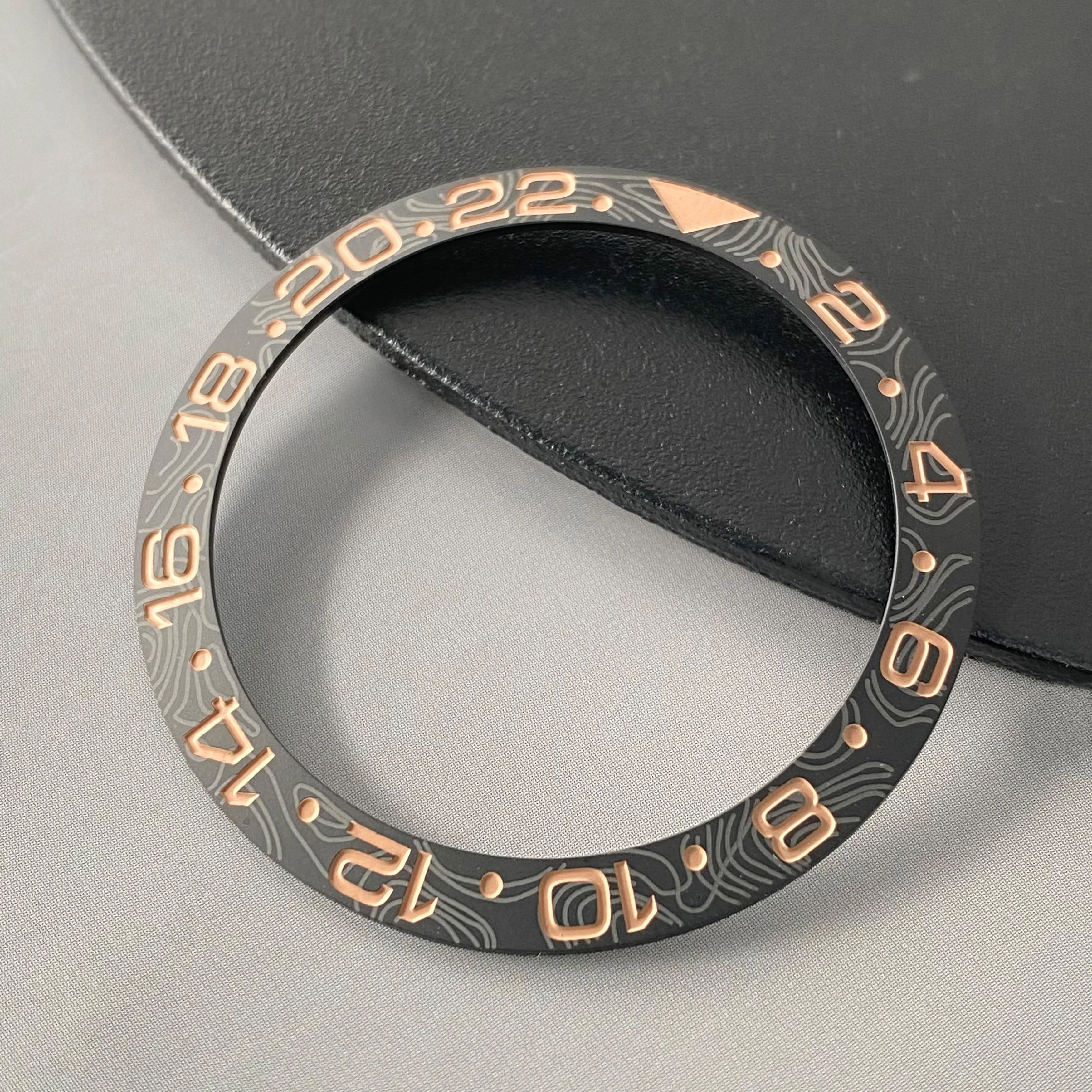 Premium 38mm Carbon Fiber Pattern Bezel for Watch Case Replacement