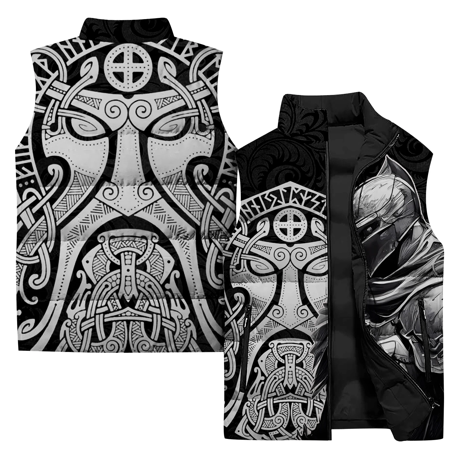 thumbnail image 1 of Chalecos para hombre Chalecos casuales y cálidos para hombre Chalecos de protección contra el frío y cómodos para hombres Ropa con impresión digital 3D Trend Warrior, 1 of 5