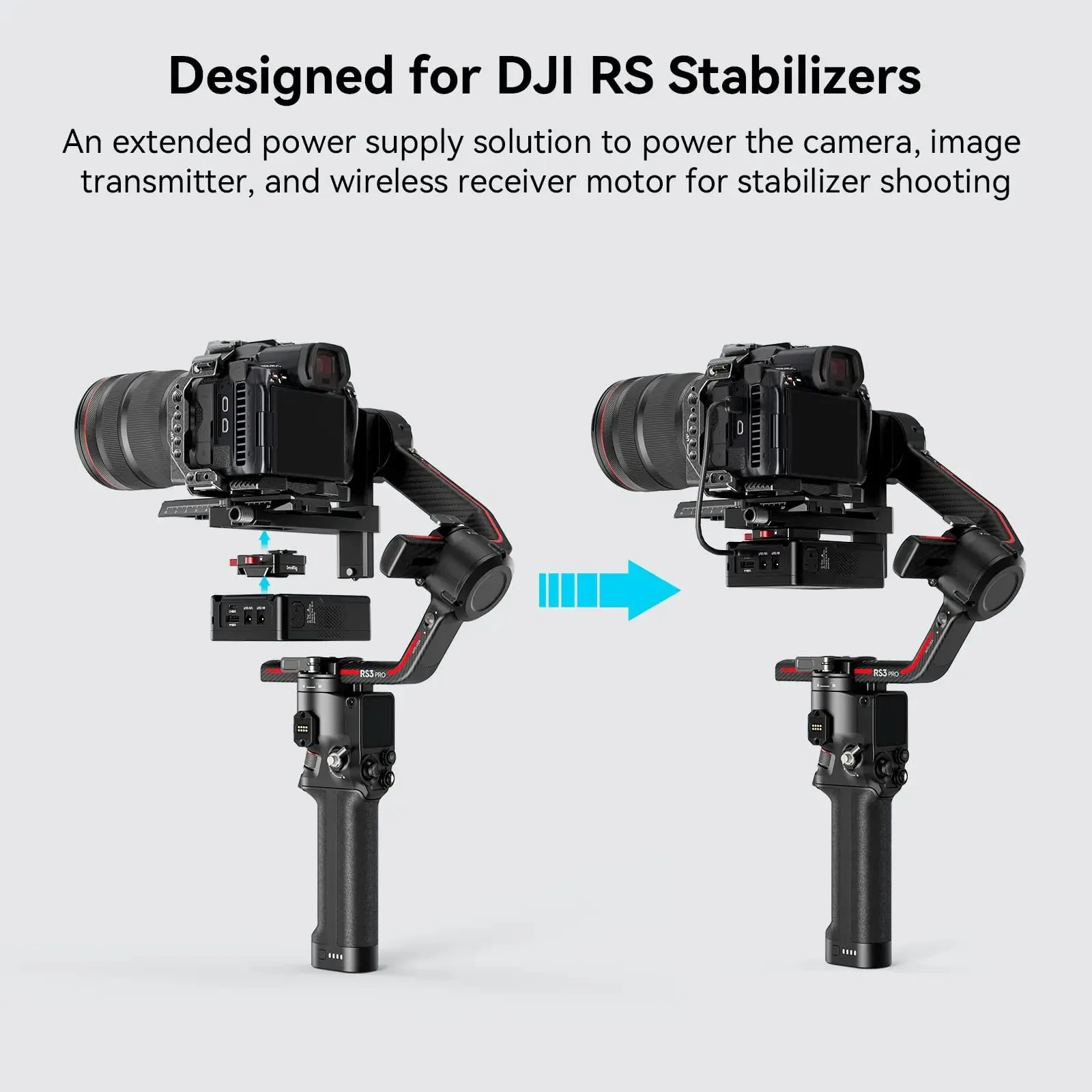 스몰리그 미니 V 마운트 배터리 플레이트 (DJI RS 3 / RS 3 Pro / RS 2 / RSC 2 짐벌용), 가볍고 컴팩트한 전원 솔루션