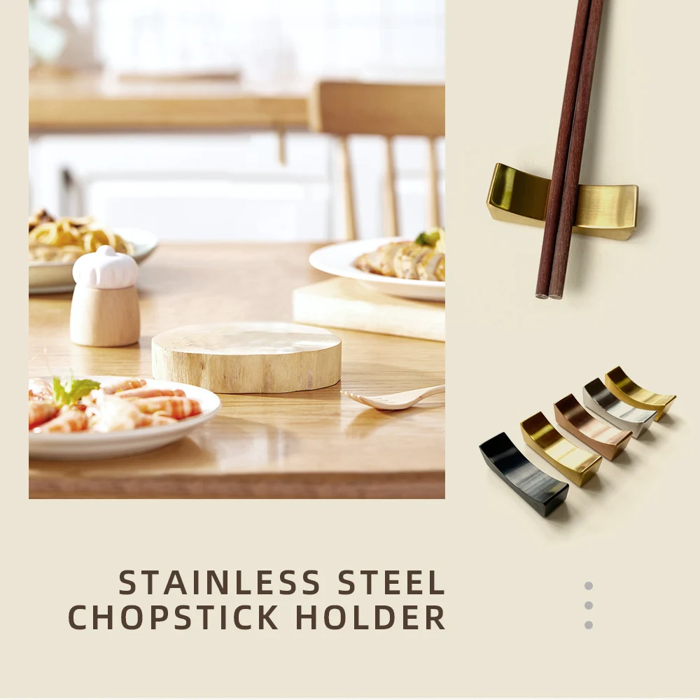 Description Picture 2 of item5 Colors Folks Knives Holder Set Kitchen Gadget Alloy Material Chopsticks Holder Table ware Rest Dinner Decoration Accessory