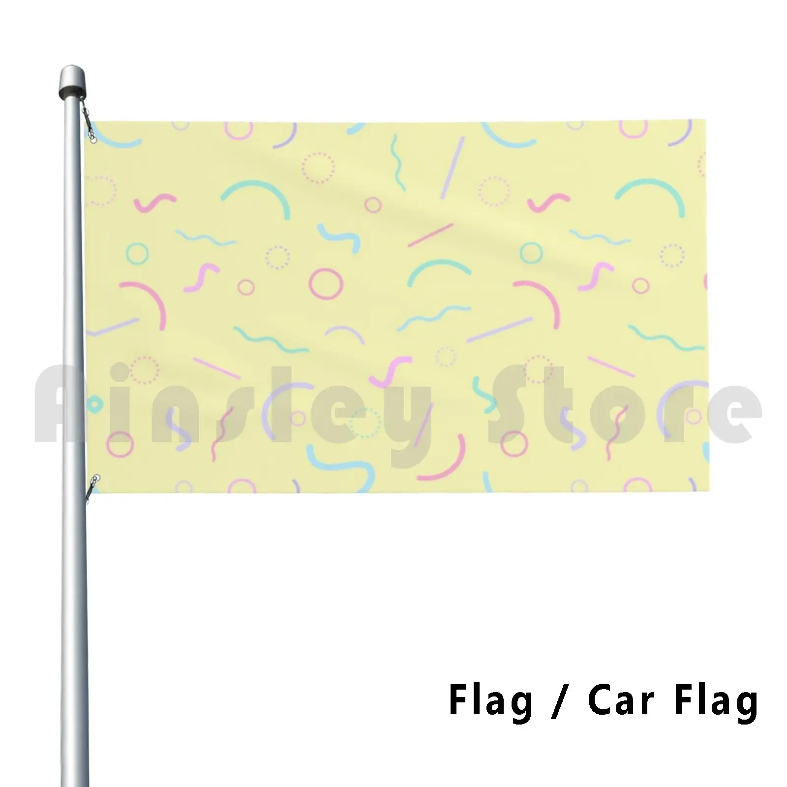90S Pattern Outdoor Decor Flag Car Flag 90S Pattern Patterns Retro Cute Mignon Pastel Lila 1990 Vintage Minimalist