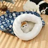 Cat Plush Sleeping Bag Winter Pet Warm Hiding House Soft Thickened Drilling Nest For Kitten Puppy 4