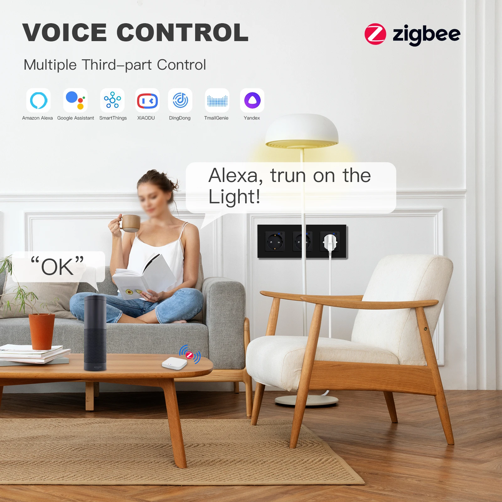 BSEED Zigbee 벽 소켓 EU 소켓 스마트 전원 모니터 전기 소켓 유리 프레임 Tuya 스마트 라이프 Alexa Alice Control 16A
