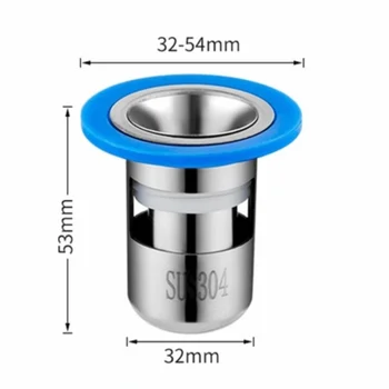 ท่อระบายน้ำชั้นสแตนเลสใหม่แกนป้องกันแมลงระงับกลิ่นกายท่อระบายน้ำในห้องน้ำ U-ประเภทฝาครอบระงับกลิ่นกายท่อระบายน้ำทิ้ง 10