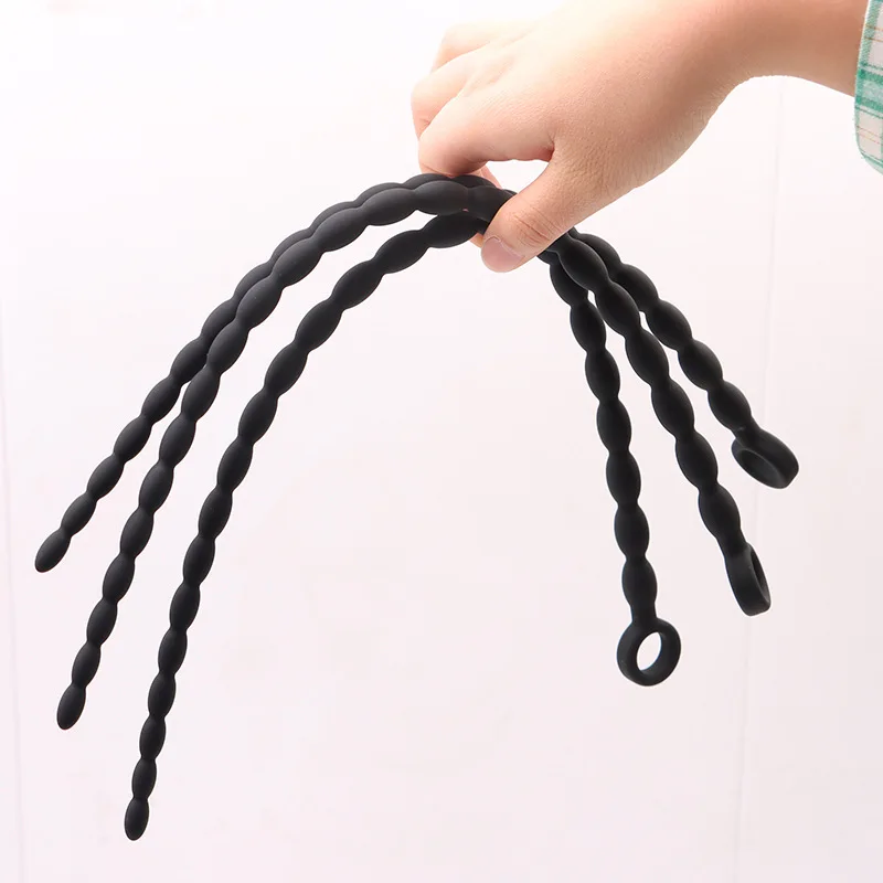 40cm Super Long Urethral Toys Soft Silicone Penis Plug Beads Horse Eye Stick G-Spot Stimulator Urethral Dilator Men Sex Toy Bdsm penis sex toys