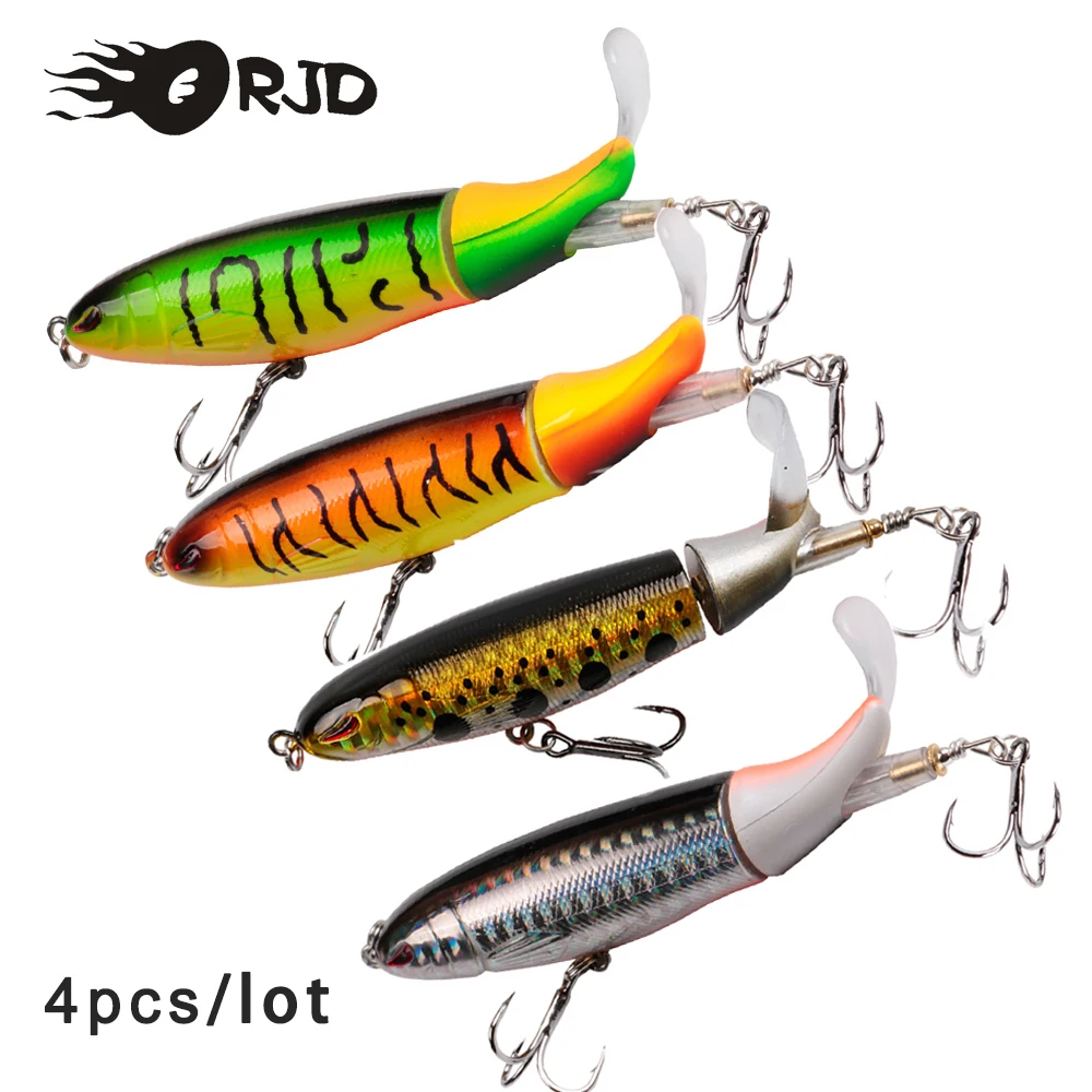 ORJD 4pcs Whopper Plopper Chubby Topwater Fishing Lure 13g 15g