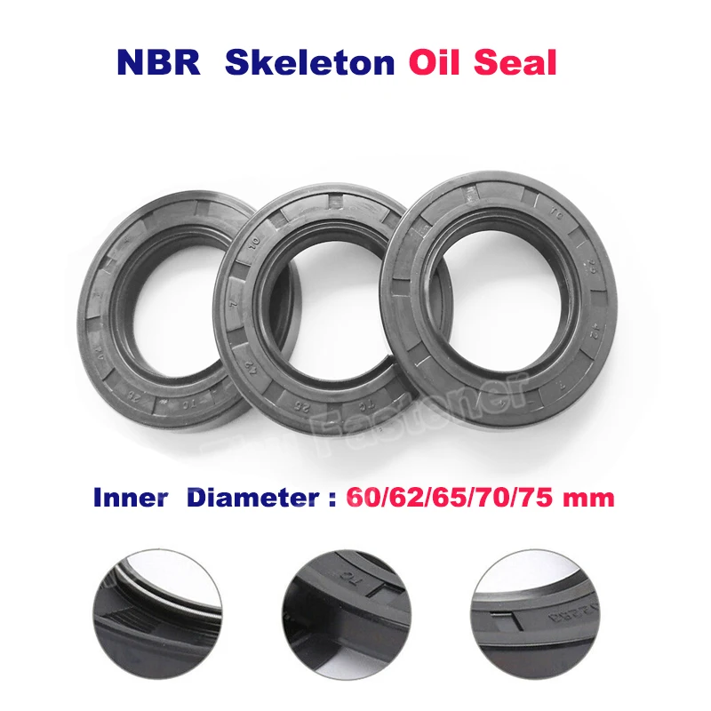 Black Shaft Gasket Oil Seal ID60 62 65 70 75mm Skeleton Oil Seals Ring