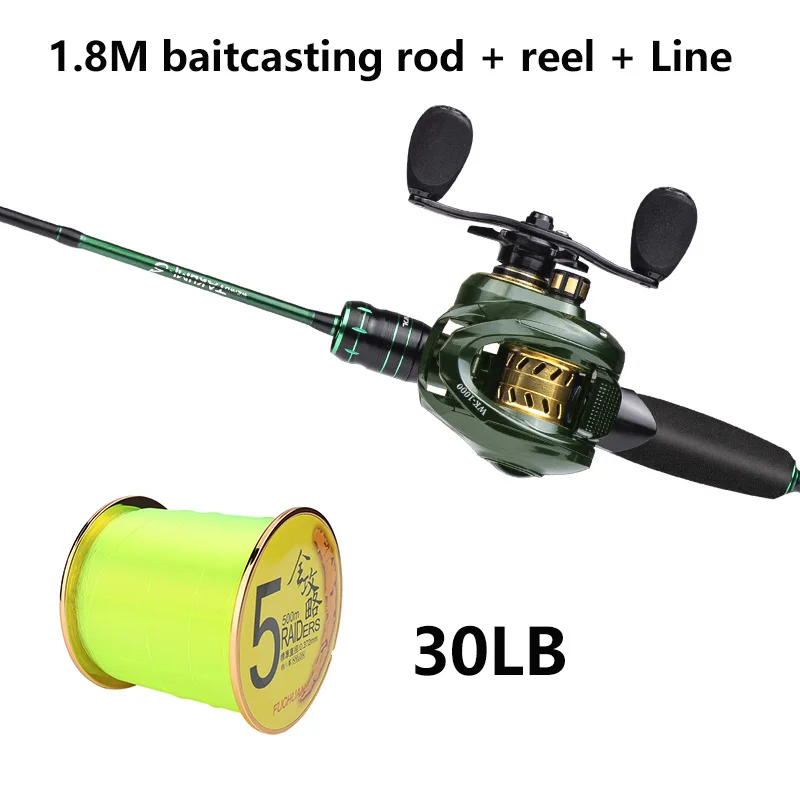 LINNHUE New1 8M Fishing rod Baitcasting Rod And Reel Combo With 30LB 