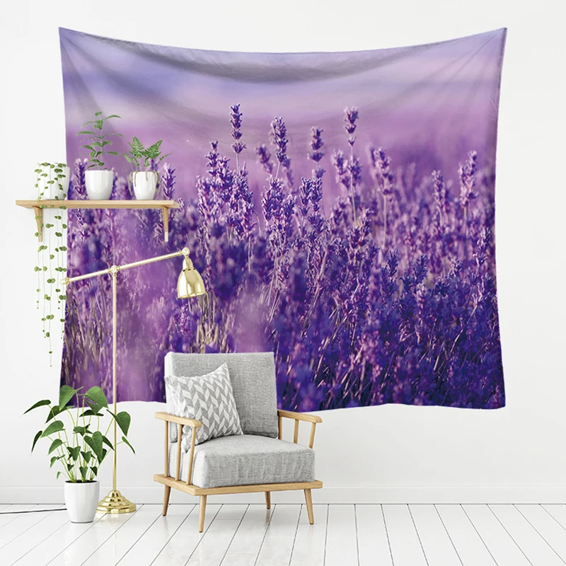 

Tapestry Purple Series Lavender Background Hanging Cloth Home Living Room Decor Girls Bedroom Bedside Decorative Wall Tapestries