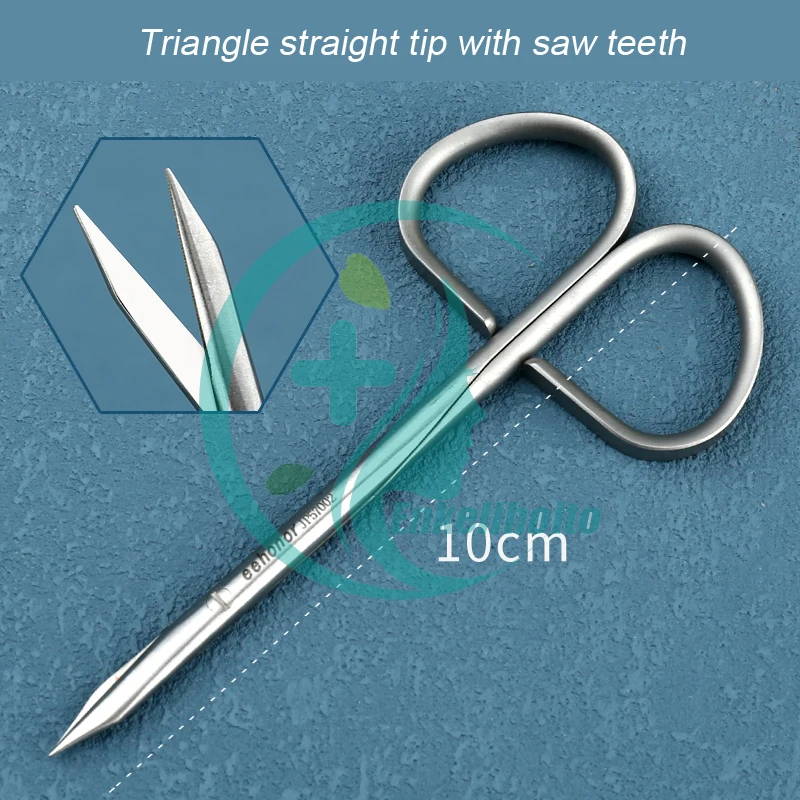 Eye peeling twist handle medical tissue scissors double eyelid tool blunt pointed serrated 3