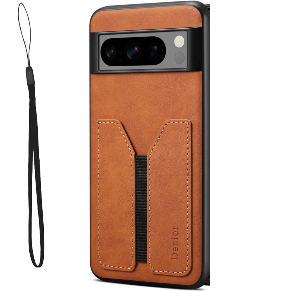 Ultra Slim PU Leather Wallet Phone Case with Elastic Band and Card Slot Holder - Shockproof Protection