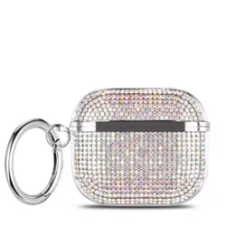 Deluxe Plated Sparkling Diamond Headphone Case with Keychain - Shockproof Earphone Cover - Airpods 4 (Colorful)