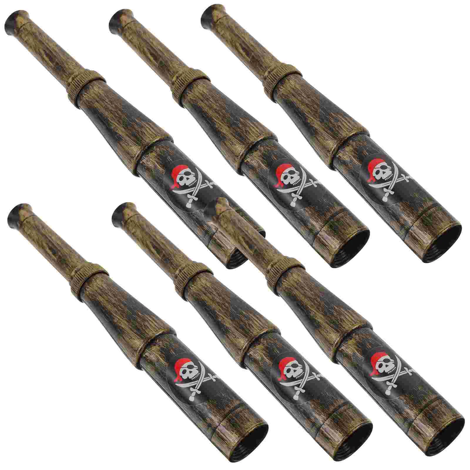 6 Pcs Telescope Kids Party Favors Mini Toys Decorate Pirate for Plastic Single-Tube Playing Child 6
