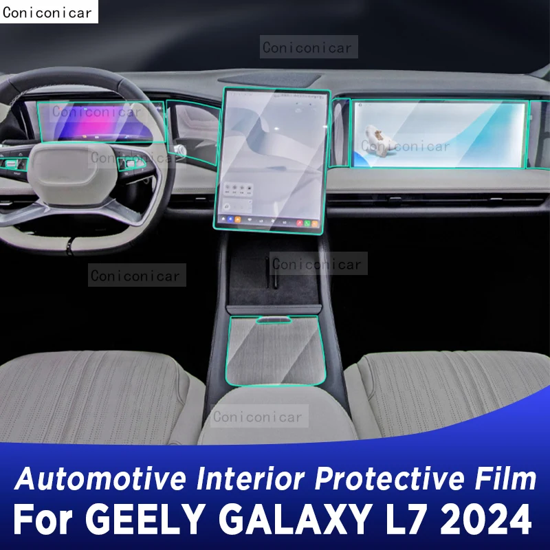 

For GEELY GALAXY L7 2024 Gearbox Panel Dashboard Navigation Automotive Interior Protective Film TPU Anti-Scratch Sticker
